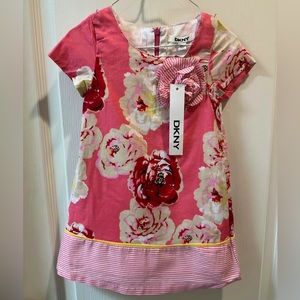DKNY Pink & Yellow Floral Dress in Size 4--New w/Tags!